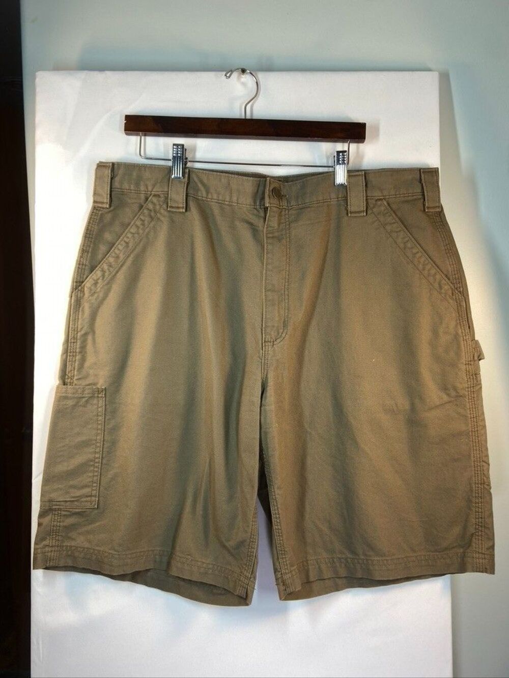 Carhartt Men’s Size 40 Carpenter Shorts Tan  Canvas Cargo Utility Workwear